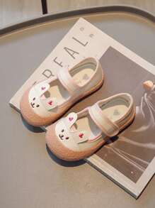 1 Pair Fashionable Simple Cute Rabbit Ear Flat Shoes For Girls, Comfortable - Pink - View 5