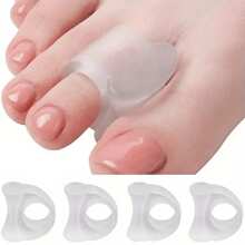 Separadores de dedos de los pies de silicona blanca y rosa, 2/4/6/8/10 piezas, divisor de dedos suave, resistente al agua y duradero, adecuado para deportes y cuidado diario de los pies, protector y funda para los dedos - Multicolor - Ver 10