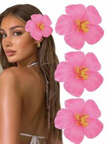 1/3PCS Hibiscus Flowers Hawaii Party Summer Party DIY Decorations Artificial Flowers Hula Favor Hair Decoration Flower