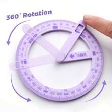 1 pièce Rapporteur rotatif à 360 degrés de dessin animé, outil d'aide à l'enseignement des mathématiques pour la division des angles, le dessin géométrique et la mesure des angles - Multicolore - Voir 5