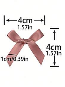 (200 Stücke/4 Packungen) 4 cm bunte Schleifen für Geschenkdekoration und zum Herstellen von Haarspangen und Haarschmuck, Valentinstag - Pink - Übersicht 3