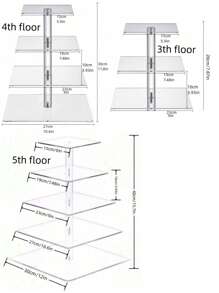 Suporte Redondo Acrílico para Exposição de Bolos, Expositor Multiandares para Sobremesa e Alimentos para Casamento, Festa de Aniversário
