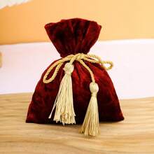 10 túi quà tặng trang sức nơ tua rua nhung nhiều màu, lý tưởng cho đám cưới, tiệc mừng, đính hôn, sinh nhật, tiệc tùng, quà tặng tân gia (Lưu ý: Sức chứa có hạn sau khi rút dây, khách hàng yêu cầu sức chứa lớn vui lòng thận trọng) (Kích thước phẳng 14 * 10CM, 6 màu: Đỏ, Hồng, Sâm panh, Xanh lam, Xám, Xanh lục) - Nhiều màu - Xem 7