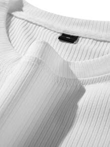 Men's Summer Textured Solid Color Casual Round Neck Short Sleeve T-Shirt