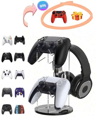 1 件通用亚克力可拆卸挂架、耳机支架、桌面展示架，适用于 Switch 游戏控制器/电子产品/消费电子产品/PS 游戏机/配件
