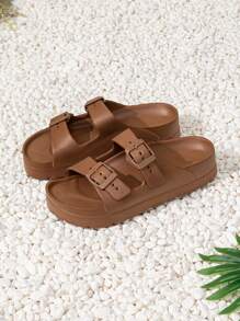 2025新款春夏大码女士时尚户外/室内防滑除臭休闲扣EVA一体式柔软轻便舒适百搭户外运动拖鞋