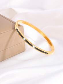 Camhanno 1pc Pulseira de aço inoxidável divertida e elegante com diamantes, adequada para a namorada do feriado cheia de ritual
