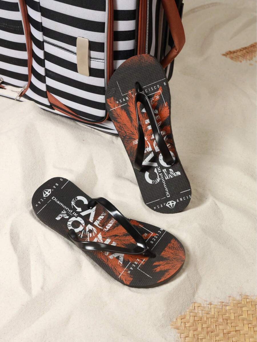 Sandalia de caballero con estampado, sencillas, practicas y multifuncionales para cualquier ocasión. - Negro - Ver 1