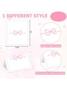 100/50/30/10/1 chiếc Thẻ ghi tên khách hình nơ màu hồng - Thẻ ghi tên khách trang nhã, Thẻ ghi tên khách hình nơ màu xanh dương, Kích thước 4x3.5 inch, Dễ thương, Trống, Thích hợp cho đám cưới, sinh nhật, cắm trại, thẻ tên, trang trí bàn tiệc, đám cưới & ngày lễ, trang trí bàn ăn & sắp xếp chỗ ngồi, trang trí bàn tiệc, trang trí bàn ăn đám cưới - Nhiều màu - Xem 2