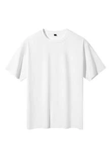 Men's Summer Textured Solid Color Casual Round Neck Short Sleeve T-Shirt