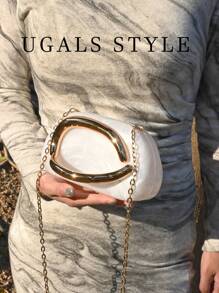 Luxury Valentine's Ancora Red Box Bag Women's Party Prom Shell Clip Box Evening Clutch Acrylic Transparent Clutch Waterproof Crossbody Bag Tready Bride Bag, Perfect For Party, Wedding, Dinner/Banquet, Matching With Wedding Dress,Formal Dresses, Prom Dress, Birthday Dress, Women Dress Party, Elegant Shell Bag, Perfect For Parties, Weddings, Dinners & Banquets, Matches Wedding Dresses, Formal Wear, Prom Gowns, Birthday Outfits & Women's Party Attire - White - View 3