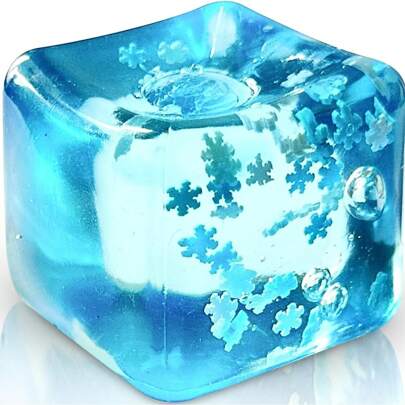 1/2/4/5 bucăți Minge de presiune de jucărie cu gel moale pentru ameliorarea stresului, cu cuburi de gheață, 3,5 cm/1,38 inci, în interior cu fulgi de zăpadă, oferă cea mai bună senzație de groază și rece, pătrat frumos, anxioasă senzorială moale, jucării fidget cu rebound lent, premii pentru clasă, calmantă