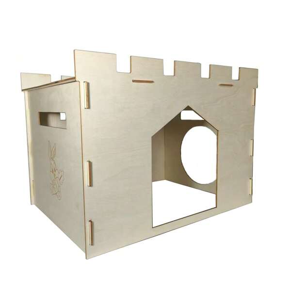 Rabbit House With Spacious Balcony, Removable Hidden Playhouse, Hidden Castle Tower Toy For Rabbits, Guinea Pigs, Hamsters, Chinchillas, Gerbils And Other Animals