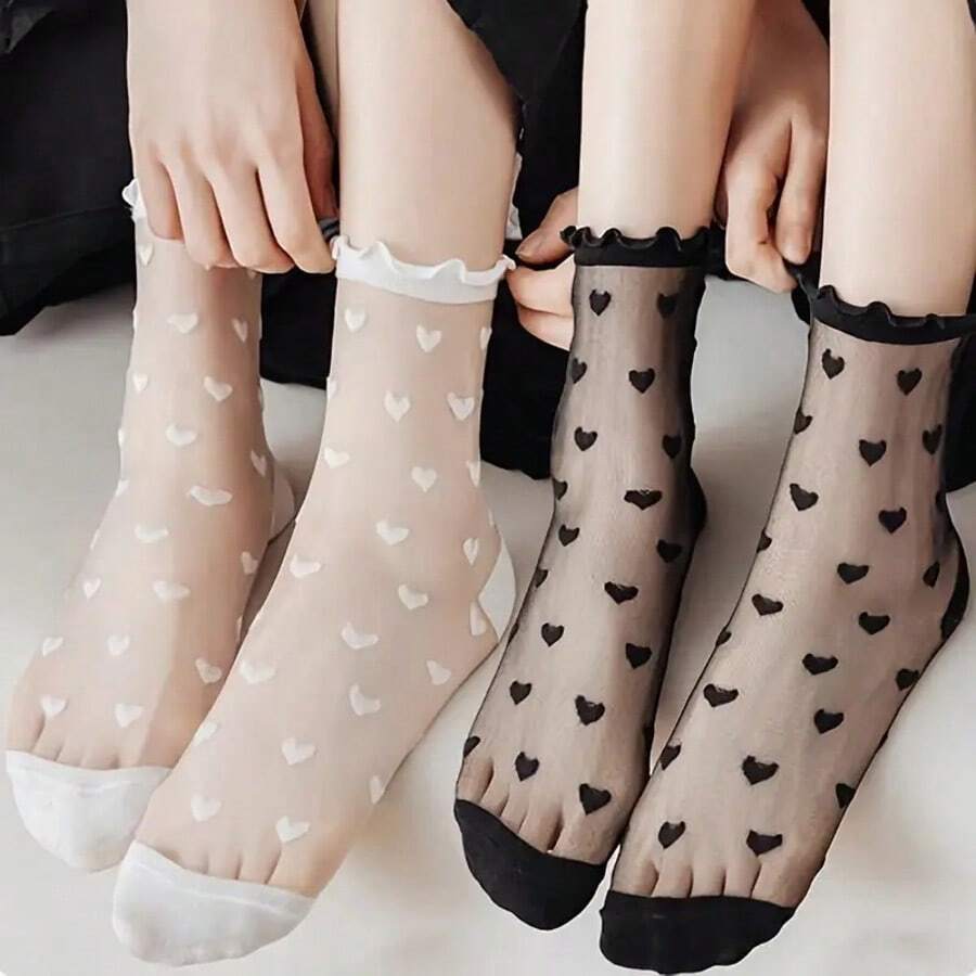 2pcs/4pcs Women's Glass Silk Stockings With Mushroom Ear - Multicolor - View 1