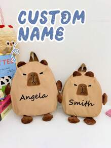Custom Backpack, Custom Name, Casual And Versatile Cute Capybara Custom Backpack. Perfect For Boys And Girls, Freshmen, Great For Outdoor Activities, Back To School Travel, Birthday Gifts For Good Friends. Backpack