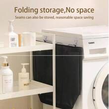 1pc/2pcs壁挂式洗衣袋大容量脏衣服网袋可折叠家用便携式脏衣篮方便收纳