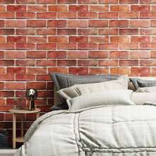 1 件复古 3D 砖墙贴纸自粘墙纸，防水防潮，工业风格背景礼物生日毕业房间装饰家居装饰墙壁装饰浴室装饰卧室装饰房间装饰用品客厅装饰房屋装饰家居装饰客厅墙壁艺术墙纸贴纸墙贴 - 彩色 - 查看 8