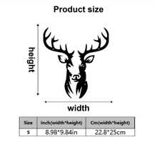 1PC Rustic Iron Deer Head Wall Art – Black Metal Deer Silhouette, Christmas Wall Decor For Indoor & Outdoor Use, Stylish Wildlife Home Decoration For Room & Cabin Gifts Birthday Graduation