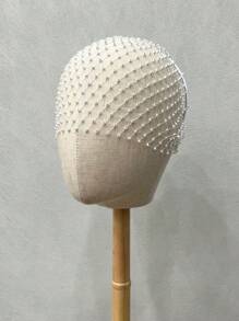 1pc Black Birdcage Rhinestone Veil Headband, Bridal Party Mask Accessory Without Hair Comb - Multicolor - View 7