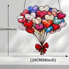 1 Piece, 2D Flat, Modern Acrylic Love Balloon Sun Catcher, Hanging Decoration For Valentine's Day, Anniversary Gift, Romantic Wall Garden Balcony Bedroom Office Kitchen Home Decoration, No Power Supply, Ideal For Weddings, Engagements, New Year Celebrations Gifts Birthday Graduation