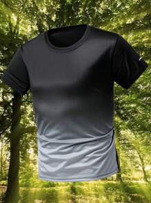 1 件男士圆领 T 恤，男士户外 T 恤，适合外出、户外运动、适合健身房、跑步、训练、运动员、丈夫、男朋友、户外运动必备、夏季 - 灰色 - 查看 9