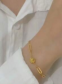 1pc S925 Pulseira de corrente de contas de prata esterlina, design elegante e versátil, adequada para uso diário feminino, presente para feriados