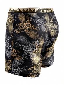 5pcs/Set Men's Fashion Long Boxer Briefs, Breathable Thin Underwear