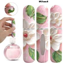 1 件便携式 0.17 盎司香水喷雾瓶，带花卉图案 - 可再填充迷你旅行雾化器，化妆品泵式分配器，塑料，不含 BPS 旅行必需品旅行配件旅行必备品海滩度假暑假学校配件返校用品