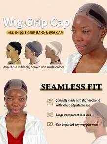 Spitze Perücken Griff-Kappe für Frauen 4x5 transparente Spitze Perücken Kappe rutschfester Perückenhalter Stirnband mit Silikon zum Fixieren von Perücken Verstellbarer Spitze Perücken Griff damit Ihre Perücken klebefrei bleiben