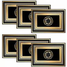4/6pcs Light Luxury Black And Gold Pattern Composition Pattern Placemats, Gift Placemat, Party Decoration, Home Decorative Placemat, Comfortable Pattern Tabletop Decoration Placemat Coaster, Perfect Gift Placemat, Dinner Decoration Placemat, Perfect Home Decorative Placemat - Multicolor - View 13