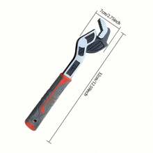 1 pieza Llave ajustable multifuncional de gran apertura, herramienta de pinzas de hierro para tuberías, electricidad, automoción y mantenimiento mecánico - Color mixto, grado industrial, baño