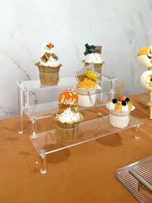 1 pièce Présentoir de gâteau/bureau transparent en acrylique, support de rangement polyvalent pour figurines d'action, parfums, cosmétiques, gâteaux et ornements