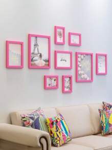 9 قطع إطارات صور إبداعية للتركيب على الحائط، ديكور جداري لغرفة المعيشة وغرفة النوم، تأتي مع صور طبيعية، لا يتطلب ثقب، شخصي