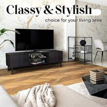 TV Stand Entertainment Media Center For TV's Up To 65" W/Storage Cabinets