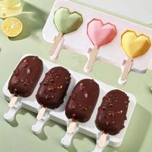 1 bộ 50 khuôn làm kem silicon kèm que, kem tự làm, kem que, phô mai, khuôn làm bánh sô cô la silicon - Khuôn kem - Xem 2