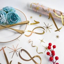 1 szt. Elegancki złoty brokatowy bieżnik urodzinowy, 28*275 cm/28*900 cm, na 18., 20., 30., 40., 50., 60., 70., 80. urodziny, dekoracja na imprezę dla dorosłych, dekoracja stołu w jadalni, rocznica ślubu, prezent na baby shower - Wielokolorowe - Zobacz 2