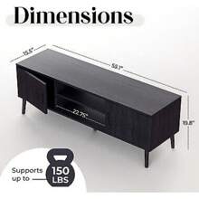 TV Stand Entertainment Media Center For TV's Up To 65" W/Storage Cabinets