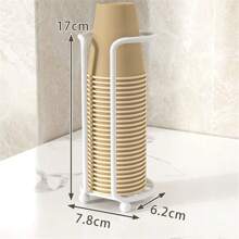 1PC Iron Double Tube Disposable Cup Holder, Space-Saving Tabletop Storage Rack For Wedding, Home, Office, Bar, Cafe - Sturdy, Easy To Use, Convenient Cup Organizer