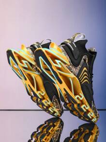 Men's Four-Season Sports Shoes, Punk Science Fiction Sole Design, Breathable Help Surface, Comfortable Inside, Suitable For Daily Fitness Wear