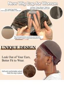 Spitze Perücken Griff-Kappe für Frauen 4x5 transparente Spitze Perücken Kappe rutschfester Perückenhalter Stirnband mit Silikon zum Fixieren von Perücken Verstellbarer Spitze Perücken Griff damit Ihre Perücken klebefrei bleiben