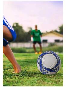 1 pièce Ballon de football en PU multicolore, entraînement pour étudiants et jeunes, résistant à la saleté, taille standard 5 ballon de soccer blanc - Multicolore - Voir 5