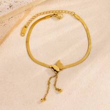 1pc/5pcs Stainless Steel Dainty Diamond-Studded Tree Of Life Bracelet For Women, Minimalist Style