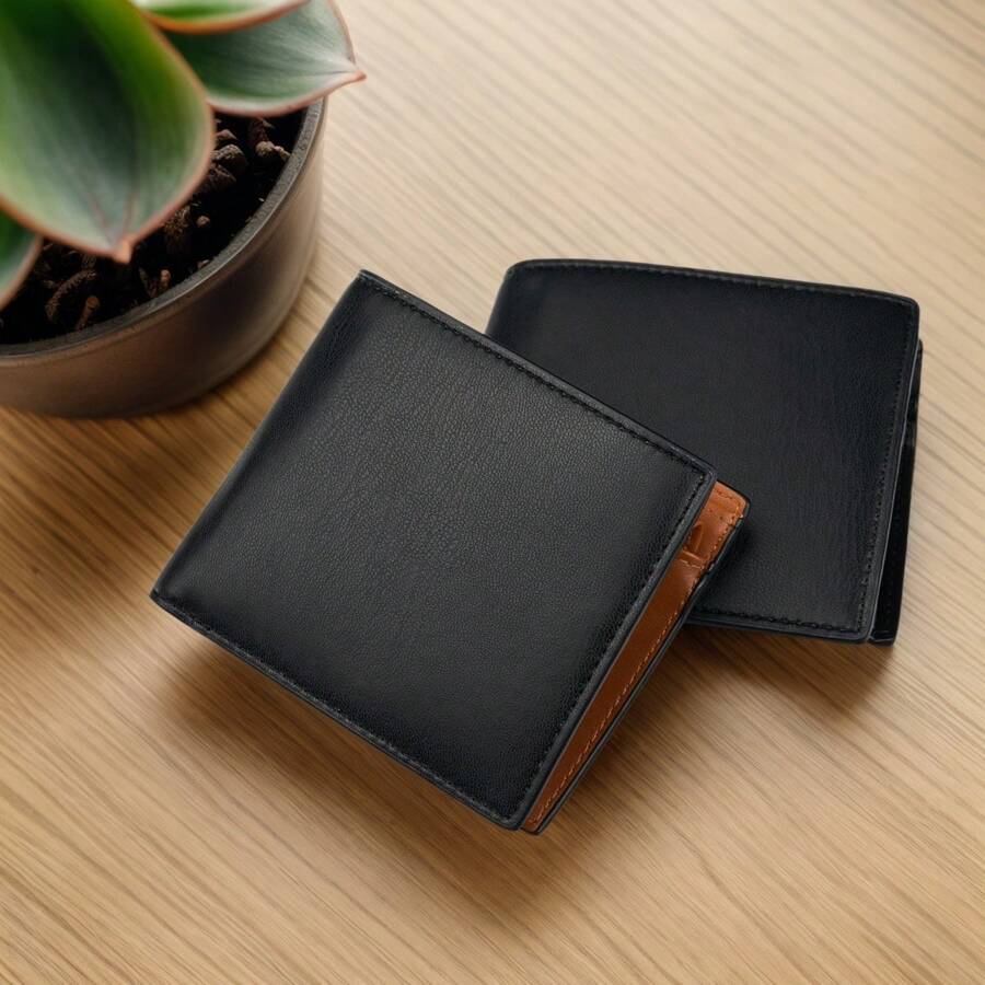 Fiosomia Men's Wallet Men's Simple Folding Large Capacity Coin Purse Leather For Men Wallet Mini Wallet Purse Wallet Men Wallet Leather Small Wallet Long Wallet Wallet - Brown - View 1