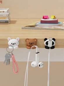 1 stuk schattige dieren kabelklemmen, kabelorganizer, houder voor oplaadkabels voor op tafel en nachtkastje, multifunctionele kabeloproller voor op het bureau, muiskabel, koptelefoonkabel, datakabelfixer, overal op te plakken, multifunctionele opslag, toepasbaarheid van een breed scala aan niet overal de locatie van de stok kiezen, overal op te plakken Het leven is een kleine helper!