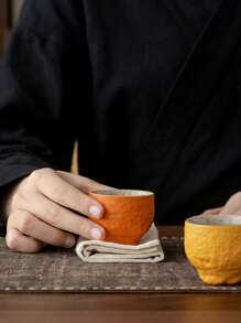 4 件套丑陋柑橘纹理陶瓷茶杯套装，适合茶馆、餐厅、节日聚会，送给长辈和朋友的奢华礼物 - 彩色 - 查看 7