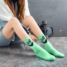 1 Pair Of Mid-Tube Socks For Men And Women | Polyester | Colorful Funny Candy Pattern | Comfortable, Stretchy Knitwear | Machine Wash | Perfect For Casual Wear And Gifts, Novelty Socks | Vibrant Mid-Tube Socks | Elastic Hosiery, Lovely Socks - Multicolor - View 6