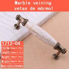 1 tay nắm tủ/ngăn kéo bằng gốm + hợp kim kẽm, vân đá cẩm thạch phong cách châu Âu cổ điển, nhiều mẫu mã, phù hợp cho phòng trẻ em, tủ bếp, tủ quần áo, tủ đựng đồ, đồ nội thất phong cách Mỹ - Nhiều màu - Xem 9