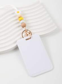 1 件雏菊硅胶珠挂绳钥匙扣，马卡龙纯色公交卡盒，官员身份证夹项链，送给朋友的礼物