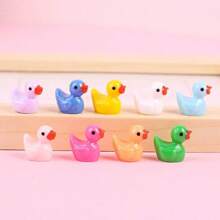 10/30/50/100 sztuk miniaturowych figurek kaczek z żywicy - kreatywne dekoracje DIY, odpowiednie do ogrodu fantasy, akwarium i gier w chowanego - idealne na domowe przyjęcia i rzemiosło - Wielokolorowe - Zobacz 7