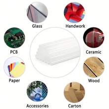 100pcs Mini Ultra-Clear Safe & Hot Melt Glue Sticks, 0.27" X 7.87" Smooth Transparent Adhesive, Odorless, Sturdy, Suitable For Most Glue Guns, DIY, Crafts, Woodworking, Plastic, Tool Parts - 20cm - 查看 5